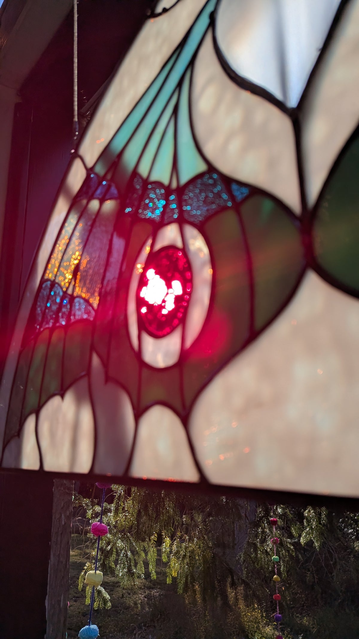Demilune Window - Galle Moth Robin's Egg Blue and White