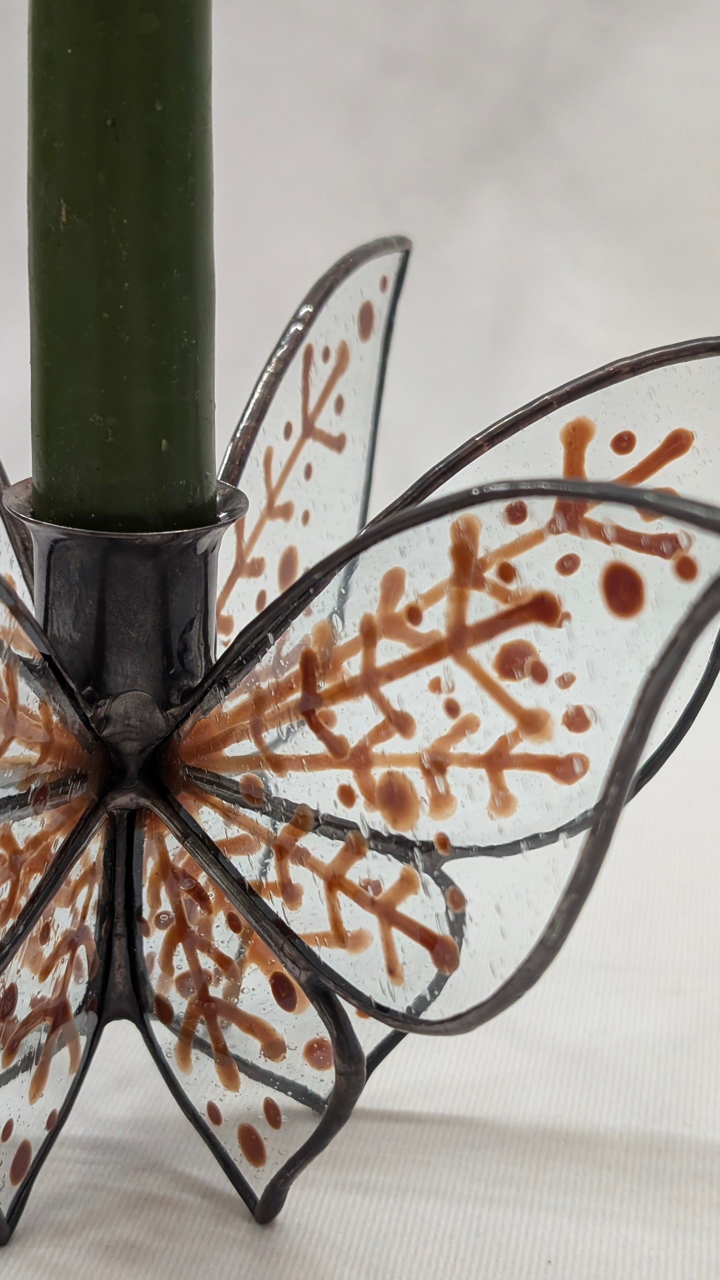 Candle Holder Snowflake Rust