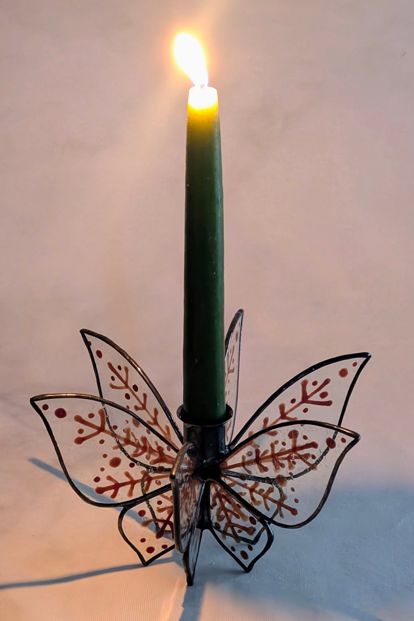 Candle Holder Snowflake Rust