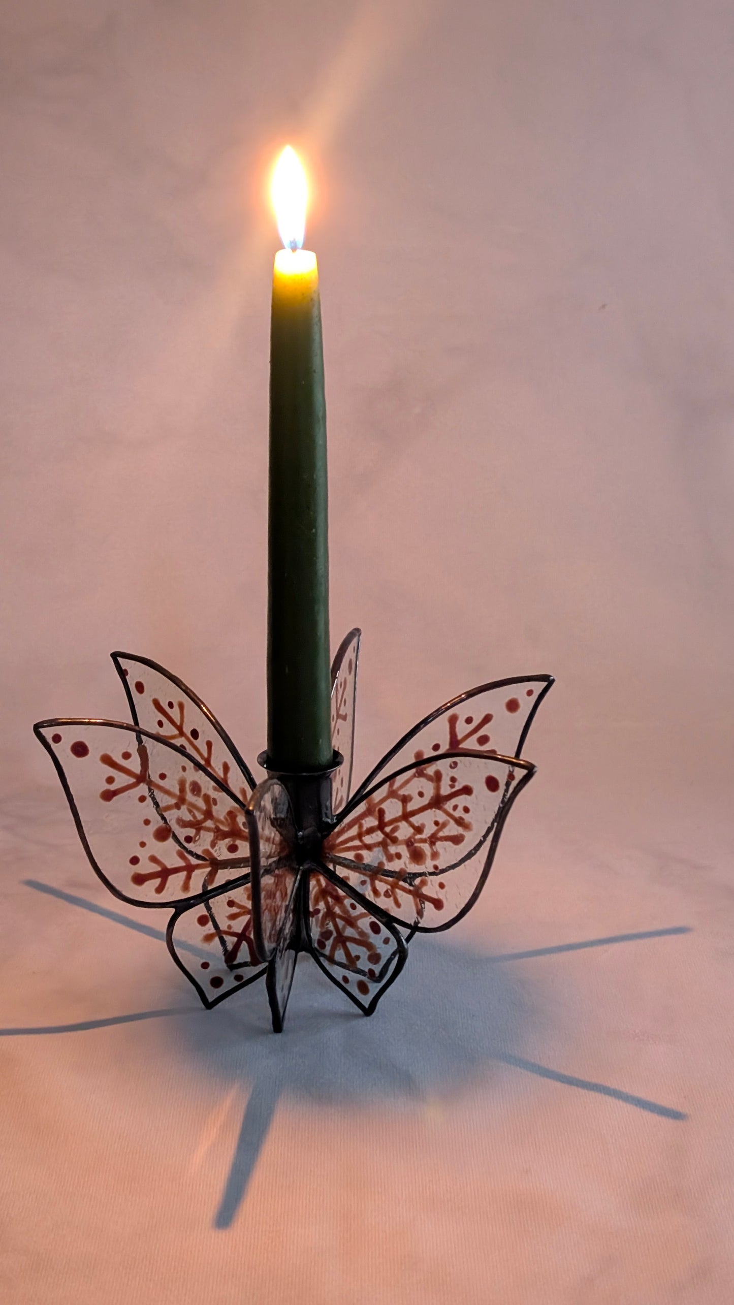 Candle Holder Snowflake Rust